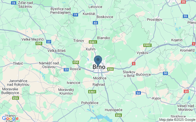 Kaart met locatie Špilberk kasteel